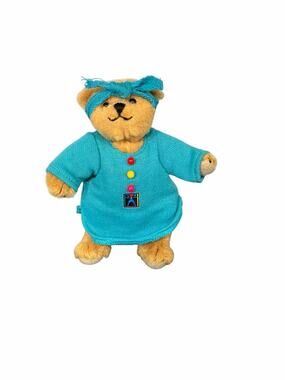 Vtg 1995 Pleasant Company American Girl Miss AG Bear jointed 5" Blue Night Shirt